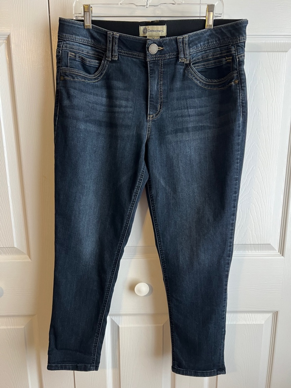 Democracy “Ab” Technology Blue Ankle Cropped Stretch Jeans Sz 14